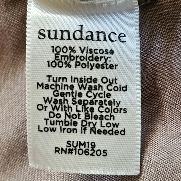 Sundance Wide Leg High Waist Drawstring Embroidered Pants Brown Size XL - Picture 9 of 15